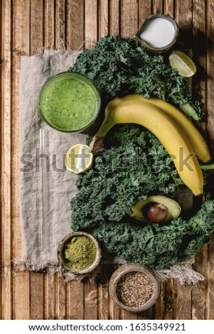 Similar – Image, Stock Photo Kale smoothie with banana and orange