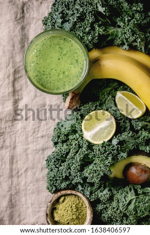 Similar – Image, Stock Photo Kale smoothie with banana and orange