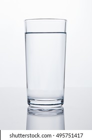 Glass Of Healthy Still Drinking Water On White  Background