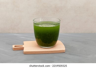 Glass Of Herbal Smoothie. Healthy Drink, Tincture Of Green Medicinal Herbs. Detox. Natural Antioxidant. Alternative Medicine.