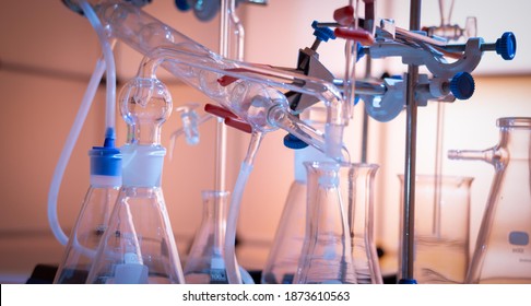 Glass Instruments In The Laboratory Of Chemical Synthesis