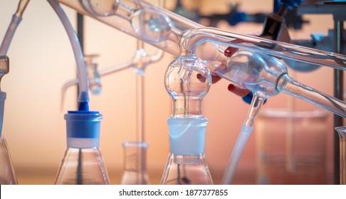 Glass Instruments In The Laboratory Of Chemical Synthesis