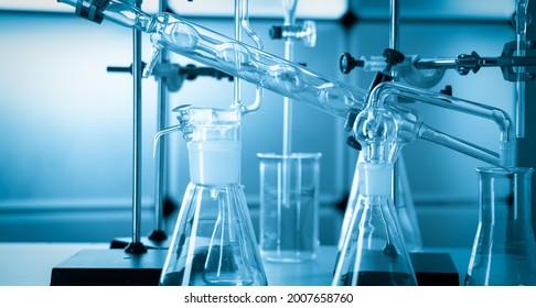 Glass Instruments In The Laboratory Of Chemical Synthesis