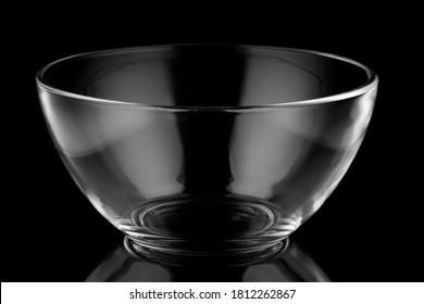 Glass Jar And Bowl Empty Black Background