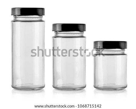 glass jar isolated on white background