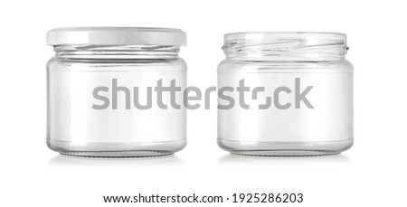 Glass jar isolated on white  background with clipping path