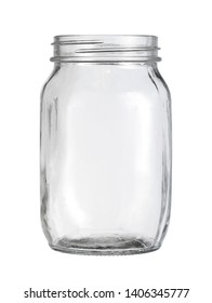 Glass jar kitchen utensil (with clipping path) isolated on white background - Shutterstock ID 1406345777