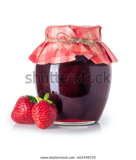 Glass Jar Strawberry Jam Fresh Berries Stock Photo (Edit Now) 662448370