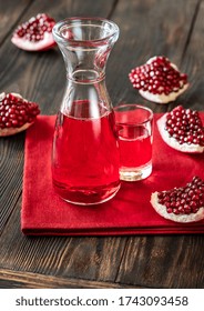 Glass Jug Of Pomegranate Grenadine Syrup