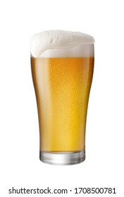 Glass of Light Beer isolate white background with copy space
