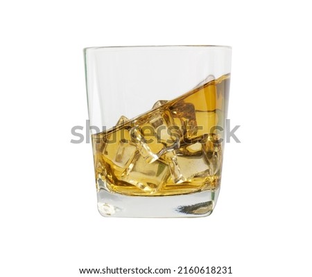 glass for liquor Translucent elements are made of glass, empty objects are placed separately on a white background.