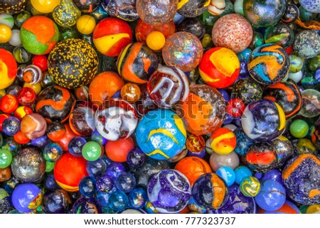 Glass Marbles Different Sizes Color Pattern Stock Photo