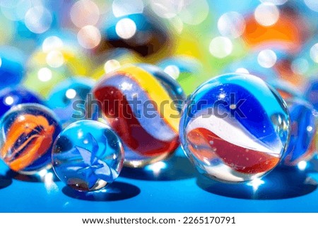 Glass marbles, studio macro shot