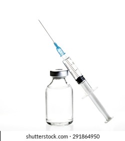 Glass Medicine Vial and botox hualuronic collagen or flu syringe.