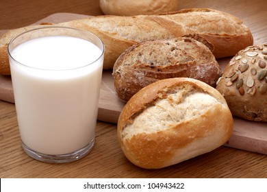 Glass Of Milk And Bread