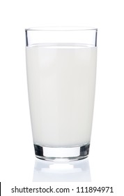 Glass Of Milk Isolated On White Background