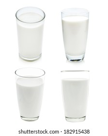 Glass Of Milk Isolated On White