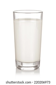 glass of milk isolated on white background - Shutterstock ID 220206973