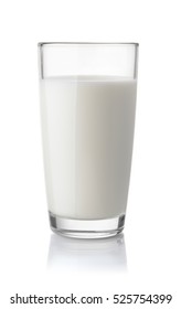 Glass of milk isolated on white - Shutterstock ID 525754399