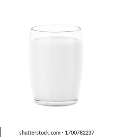 Glass Of Milk On White Background