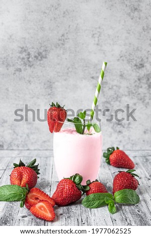 Similar – smoothies of fresh strawberries