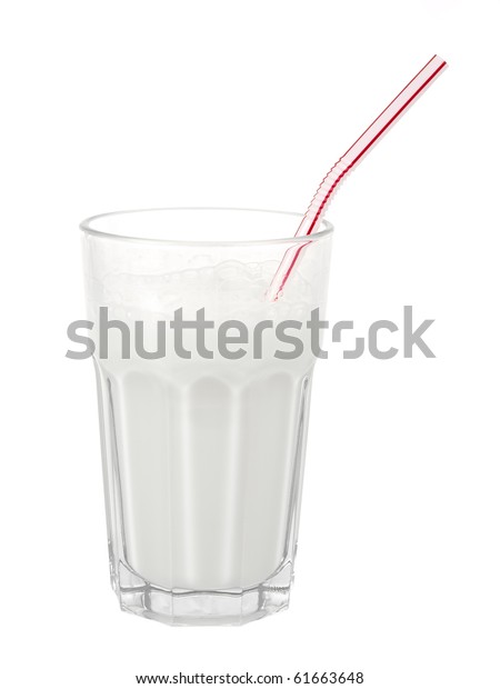 Glass Milk Straw On Pure White Stock Photo (Edit Now) 61663648