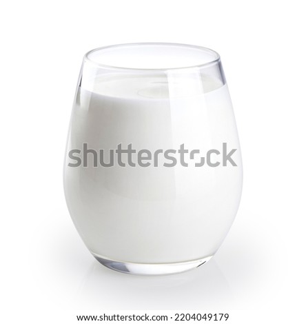 Glass with milk, yogurt isolated on white background. With clipping path.