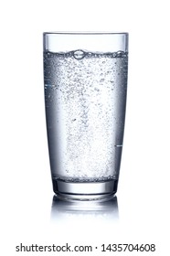 Glass Of Mineral Water On White Background