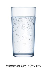 Glass Of Mineral Water On White Background