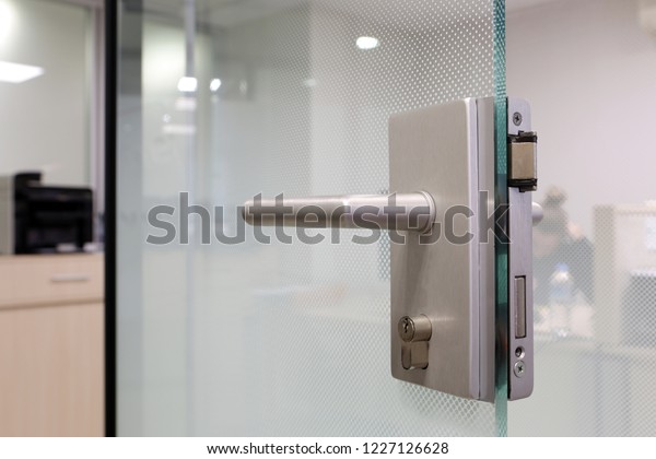 Glass Office Door Knob Lock Mechanism Stock Photo Edit Now