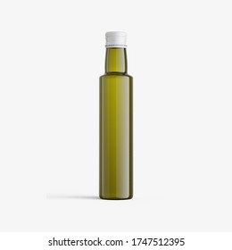 Glass Olive Oil Bottle Without Label. Glass Bottle Of Olive Oil Mockup.