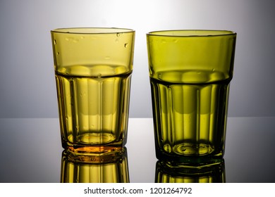 
glass on the table