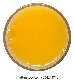 Glass Of Orange Juice From Above