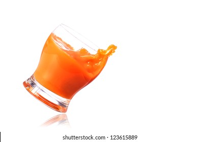 Glass Of Orange Juice Falling Over