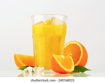 Glass Of Orange Juice With Ice