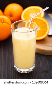 Glass Of Orange Smoothie