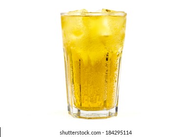 Glass Of Orange Soda With Ice