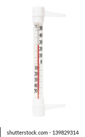 Glass Outdoor Thermometer Isolated On White Background