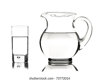 Glass and Glass Pitcher