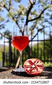 A Glass Of Pomegranate Syrup That Refreshes On Summer Days