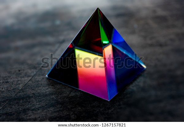 Glass Prism Pyramid Refracting Light Vivid Stock Photo Edit Now