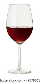 Glass Of Red Cabernet Saurvignon Pinot Noir Merlot Malbec Wine Grenache Syrah Shiraz Isolated On White Background