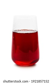 Glass Of Red Fruit Juice Isolated On White Background