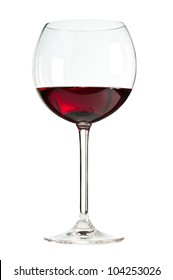 Glass Of Red Wine Isolated On A White Background