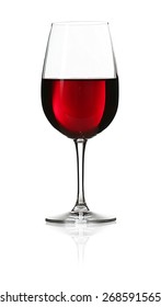 Glass Of Red Wine Isolated On White