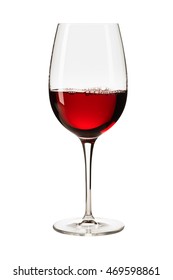 Glass Of Red Wine Isolated On White Background