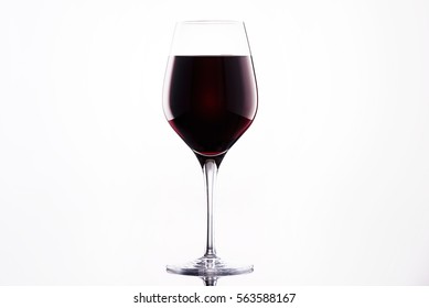 Glass Of Red Wine Isolated On White Background