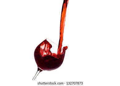 in a glass of red wine is lively empties. red wine in a wine glass
