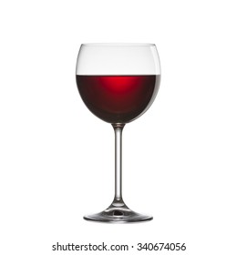 Glass Of Red Wine On White Background