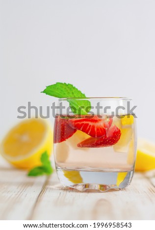 Similar – Water with strawberry and lime